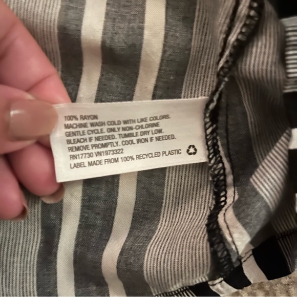 Xhilaration | V-Neck Strappy Button Down Black and White Midi Dress - Picture 7 of 7